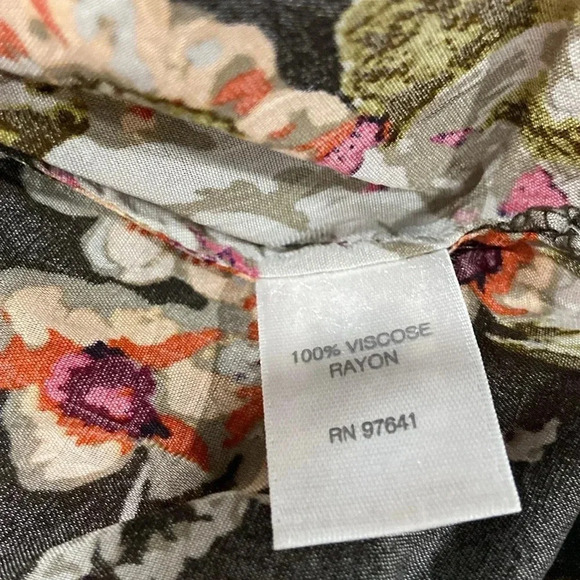 J.Jill Semi Sheer Floral Blouse Size Medium - Picture 4 of 4
